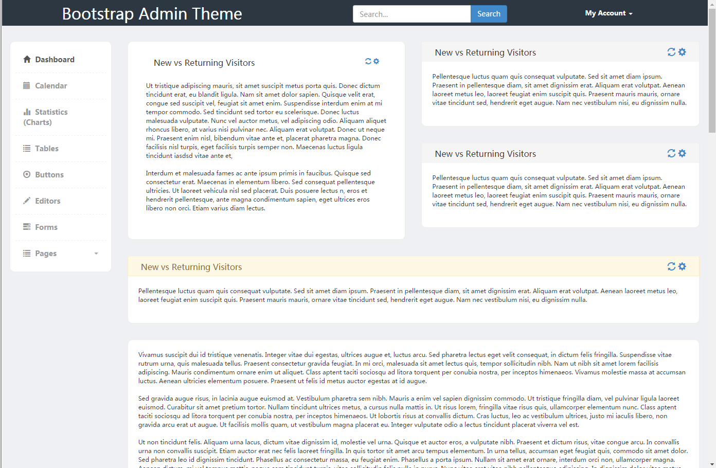 A generic admin theme built with Bootstrap 3 free for both personal and commercial use.HTML版本